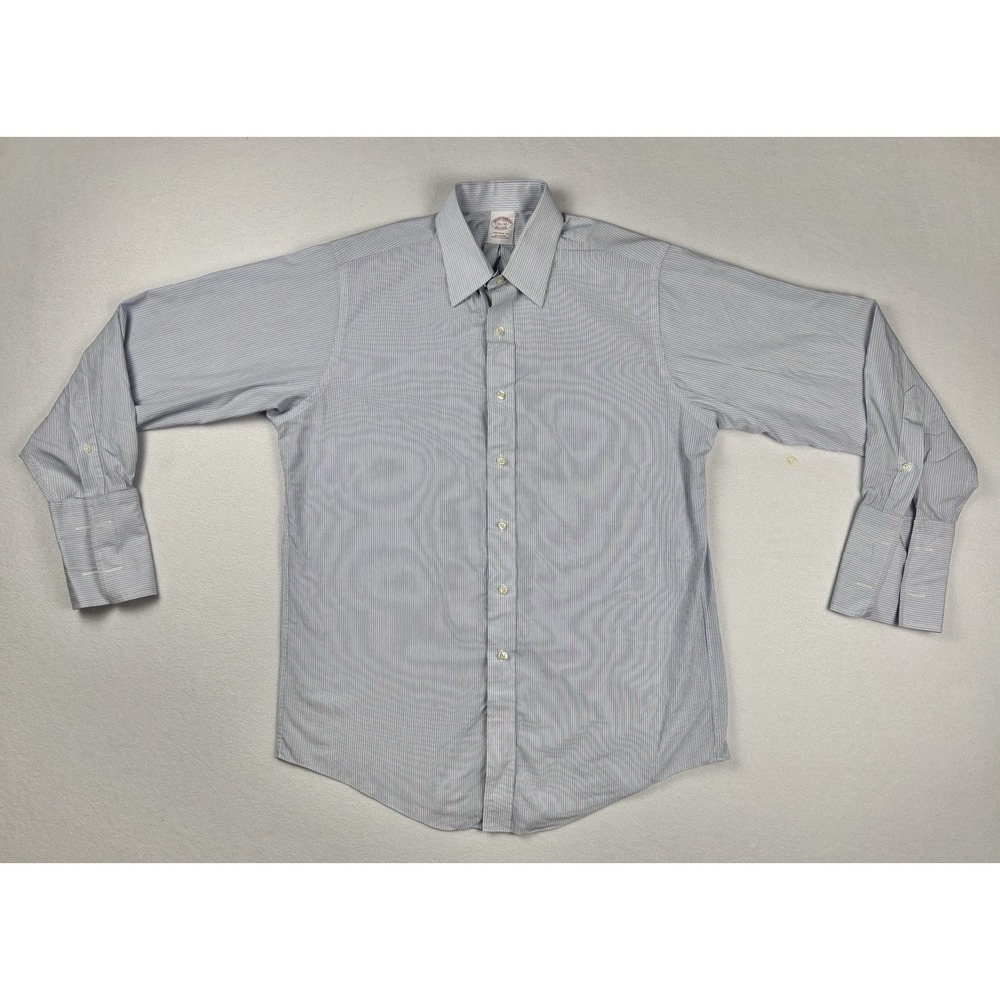 Brooks Brothers Button Down Shirt‎ 15.5-34 Blue Stripe Traditional Fit Cotton
